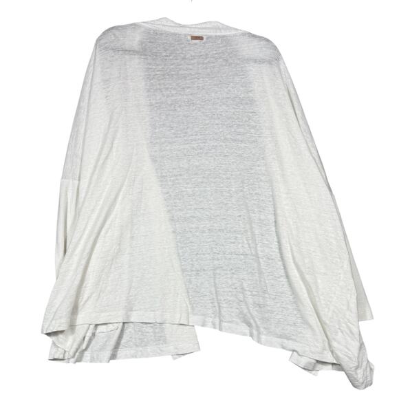 Lunya White Linen Blend Robe Cardigan OS | Lightweight Drape Loungewear - Picture 5 of 6
